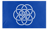 A mockup of the custom flag 'Earth flag' on a white background