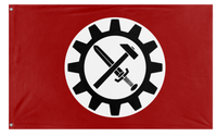 A mockup of the custom flag 'Strasserism flag' on a white background