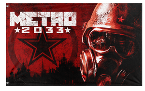 A mockup of the custom flag 'Metro2033 flag' on a white background