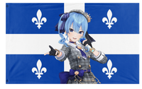 A mockup of the custom flag 'QuebecSuisei flag' on a white background