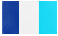 A mockup of the custom flag 'Santo Domingo flag' on a white background