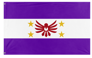 A mockup of the custom flag 'Paetheo Kingdom flag' on a white background