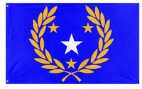 A mockup of the custom flag 'United Republics flag' on a white background