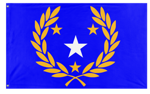 A mockup of the custom flag 'United Republics flag' on a white background