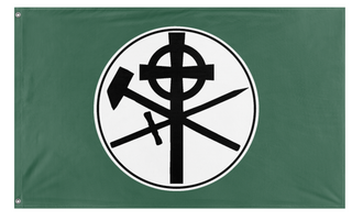 A mockup of the custom flag 'Irish empire flag' on a white background