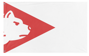 A mockup of the custom flag 'Sarah island flag' on a white background