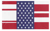 A mockup of the custom flag 'da amerikkkan flag' on a white background