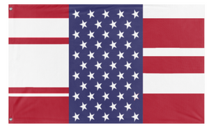 A mockup of the custom flag 'da amerikkkan flag' on a white background