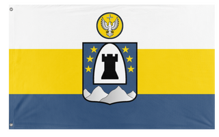 A mockup of the custom flag 'Columban flag' on a white background