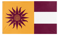 A mockup of the custom flag 'Grusan flag' on a white background