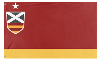 A mockup of the custom flag 'Tucana flag' on a white background
