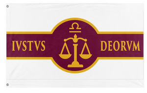 A mockup of the custom flag 'Libra flag' on a white background