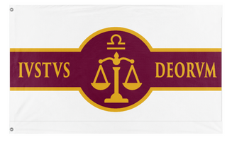 A mockup of the custom flag 'Libra flag' on a white background