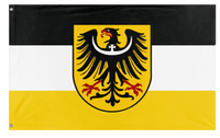 A mockup of the custom flag 'Union of Upper Silesians flag' on a white background