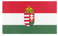 A mockup of the custom flag 'Kingdom of Hungary flag' on a white background