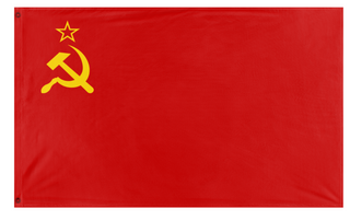 A mockup of the custom flag 'Union of Soviet Socialist Republics flag' on a white background