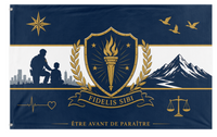 A mockup of the custom flag 'myself flag' on a white background