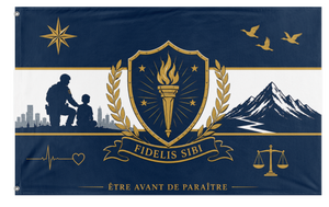 A mockup of the custom flag 'myself flag' on a white background