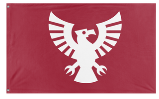 A mockup of the custom flag 'howk flag' on a white background