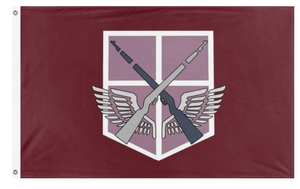 A mockup of the custom flag 'Yeagerist flag' on a white background