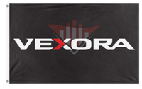 A mockup of the custom flag 'vexora flag' on a white background