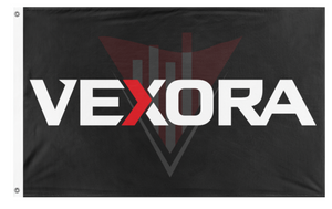 A mockup of the custom flag 'vexora2 flag' on a white background