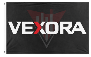 A mockup of the custom flag 'vexora2 flag' on a white background