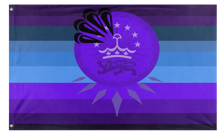 A mockup of the custom flag 'Independent Koyan Confederation flag' on a white background