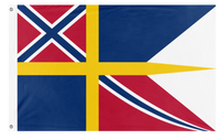 A mockup of the custom flag 'Proposed Flag For The Swedish-Norewegian Union' on a white background