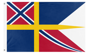 A mockup of the custom flag 'Proposed Flag For The Swedish-Norewegian Union' on a white background