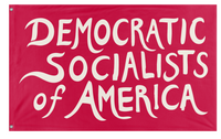 A mockup of the custom flag 'Democratic Socialists of America flag' on a white background