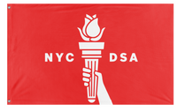 A mockup of the custom flag 'New York Democratic Socialists flag' on a white background
