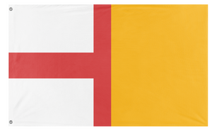 A mockup of the custom flag 'Canon 2 flag' on a white background