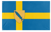 A mockup of the custom flag 'custom flag' on a white background