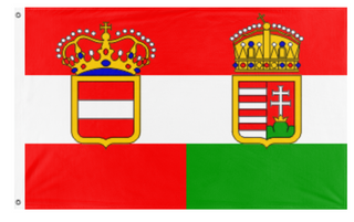 A mockup of the custom flag 'Austria Hungary flag' on a white background