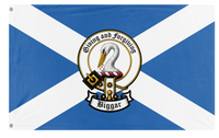 A mockup of the custom flag 'Biggar Crest flag' on a white background