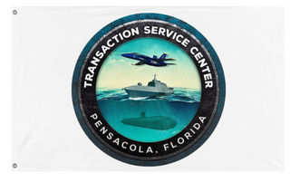 A mockup of the custom flag 'TSCPCOLA flag' on a white background