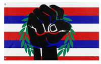 A mockup of the custom flag 'Hawaiian Independence flag' on a white background