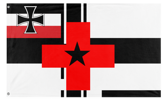 A mockup of the custom flag 'plus flag' on a white background
