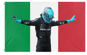 A mockup of the custom flag 'RUSSITALY flag' on a white background