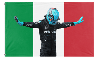 A mockup of the custom flag 'RUSSITALY flag' on a white background