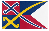 A mockup of the custom flag 'Another Alternative for the Swedish Norwegian Union flag' on a white background