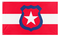 A mockup of the custom flag 'Alexandre Brasiliense flag' on a white background