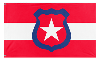 A mockup of the custom flag 'Alexandre Brasiliense flag' on a white background