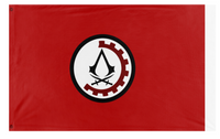 A mockup of the custom flag 'Syndicate's flag' on a white background