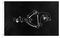 A mockup of the custom flag 'numogram flag' on a white background