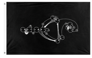 A mockup of the custom flag 'numogram flag' on a white background