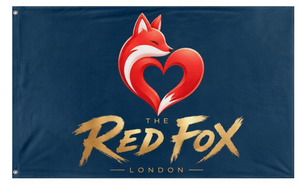 A mockup of the custom flag 'Redfox flag' on a white background