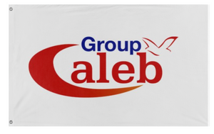 A mockup of the custom flag 'Caleb flag' on a white background