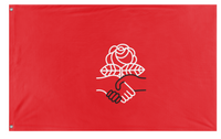 A mockup of the custom flag 'DEMOCRATIC SOCIALISTS OF AMERICA flag' on a white background